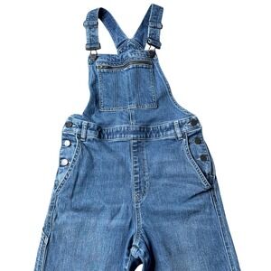 Volcom Mens Denim Overalls Medium Wash Straight Leg Carpenter Blue